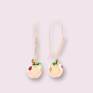 Betsey Johnson Apple Shepherd Hook Earrings